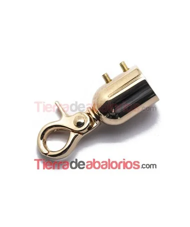 Terminal y Mosquetón 52x18mm Oro Rosa Nikelado Brillante