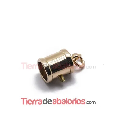 Terminal Tubo con Anilla 23x14mm Agujero 10mm, Oro Rosa