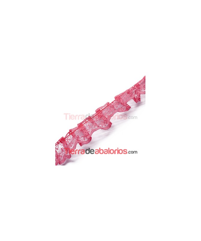 Puntilla Fruncida de Nylon 20mm Rosa