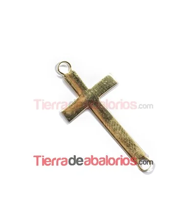 Cruz 30x14mm con Anillas, Plata de Ley Chapado en Oro Cruz 30x14mm con Anillas, Plata de Ley Chapado en Oro