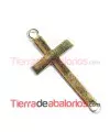 Cruz 30x14mm con Anillas, Plata de Ley Chapado en Oro