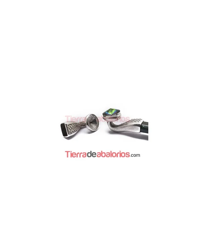 Cierre Terminal Serpiente 31x12mm Agujero 10x6mm Plateado