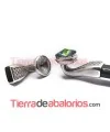 Cierre Terminal Serpiente 31x12mm Agujero 10x6mm Plateado