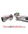 Cierre Terminal Serpiente 31x12mm Agujero 10x6mm Plateado