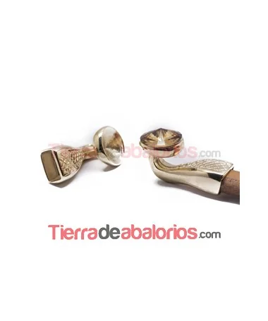 Cierre Terminal Serpiente 31x12mm Agujero 10x6mm Dorado