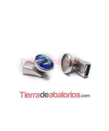 Cierre Terminal 22x10mm, Agujero 10x3mm, Plateado