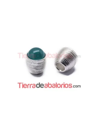 Terminal Rayas 11x12mm, Agujero 5mm - Plateado Terminal Rayas 11x12mm, Agujero 5mm - Plateado