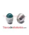 Terminal Rayas 11x12mm, Agujero 5mm - Plateado