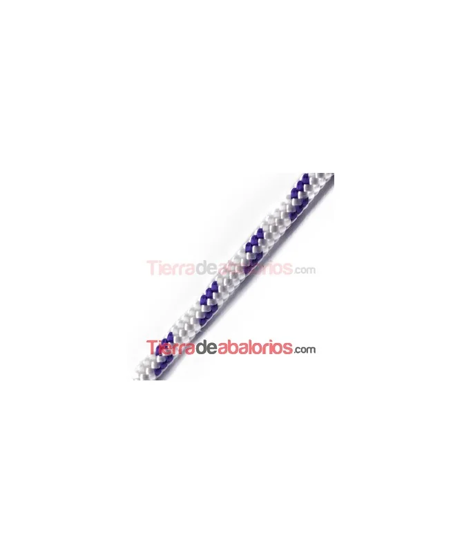 Cordón Náutico 5mm Blanco y Violeta Cordón Náutico 5mm Blanco y Violeta