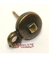 Pendiente Redondo 9mm con Anilla, Oro Viejo