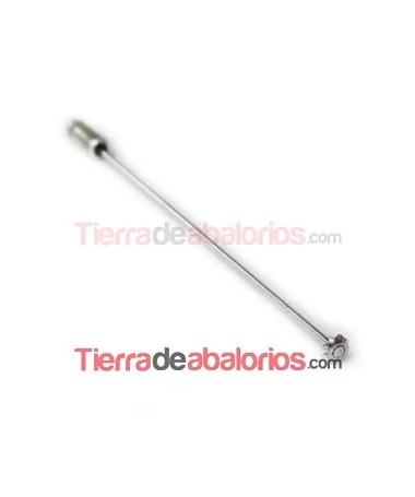 Agujón Alfiler 81mm con Tope Flor, Plata Vieja