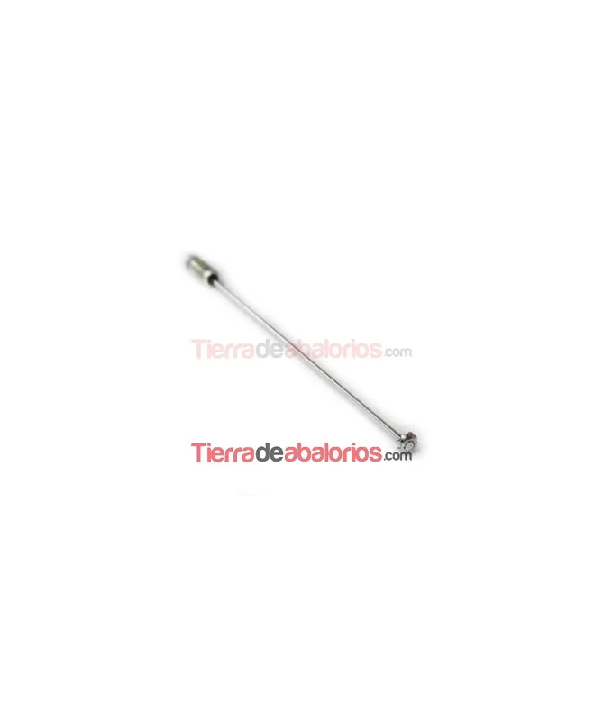 Agujón Alfiler 81mm con Tope Flor, Plata Vieja
