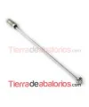Agujón Alfiler 81mm con Tope Flor, Plata Vieja