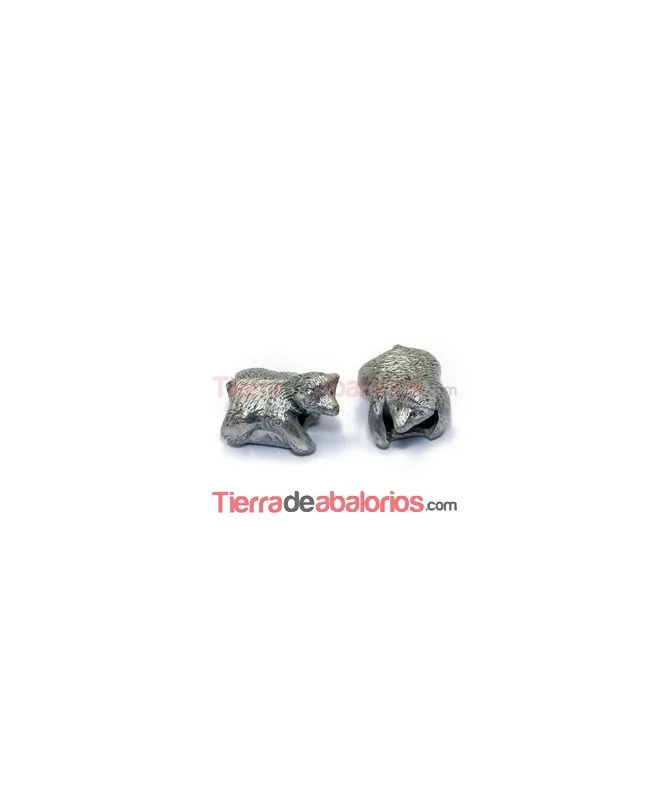 Entrepieza Regaliz Oso 25x19mm, Agujero 11x8mm, Plata Vieja Entrepieza Regaliz Oso 25x19mm, Agujero 11x8mm, Plata Vieja