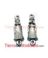 Conector Niña Comunión 29x10mm con Anillas, Plata Vieja