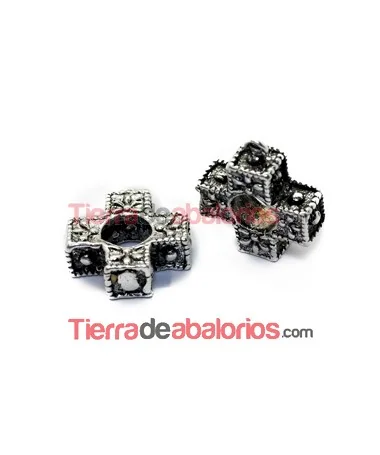 Colgante Cruz 26x22mm con Anilla, Plateada