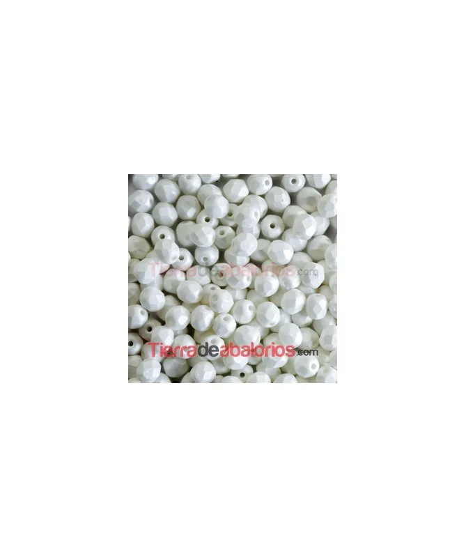 Facetada 4mm Opaque Silk White Matte