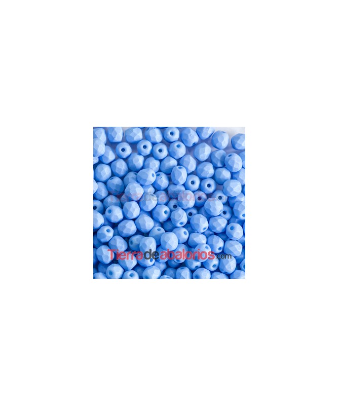 Facetada 4mm Opaque Silk Blue Turquoise Matte