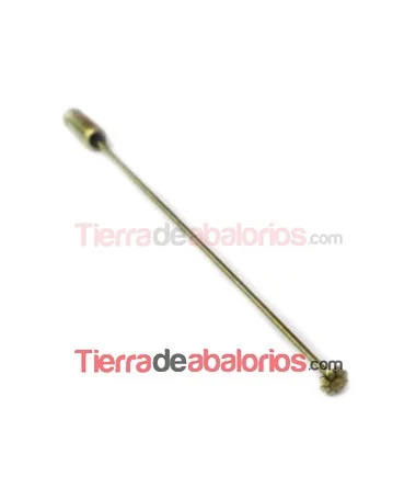 Agujón Alfiler 81mm con Tope Flor, Oro Viejo