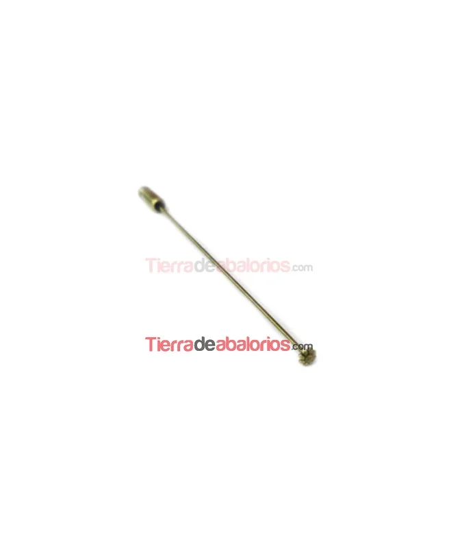 Agujón Alfiler 81mm con Tope Flor, Oro Viejo