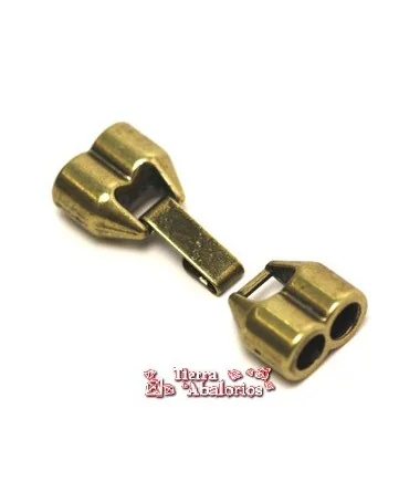 Cierre con Trabilla 2 Agujeros de 5mm, Oro Viejo Cierre con Trabilla 2 Agujeros de 5mm, Oro Viejo