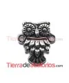 Entrepieza Conector Buho 16x14mm con 2 anillas, Plata de Ley