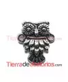 Entrepieza Conector Buho 16x14mm con 2 anillas, Plata de Ley