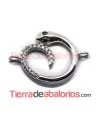 Conector Serpiente 24x16mm con Strass, Plata de Ley