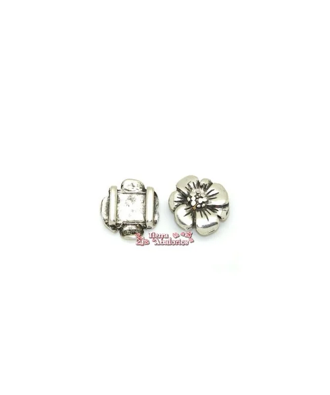 Pasador Flor 24mm Agujero 13x3mm Plateado