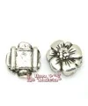 Pasador Flor 24mm Agujero 13x3mm Plateado