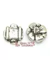 Pasador Flor 24mm Agujero 13x3mm Plateado