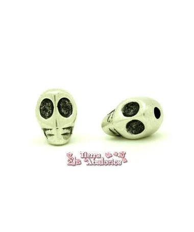 Calavera 17x13mm Agujero 4mm Plateada