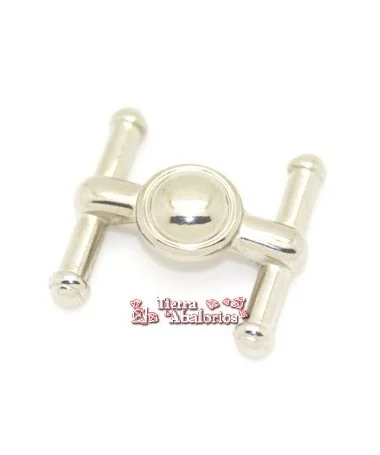 Entrepieza para Pulsera 40x36mm, Plateado Brillante Nikelado