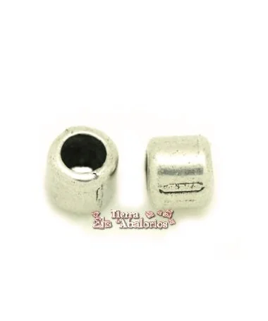 Tubo 5x5mm, Agujero 3mm Plateado