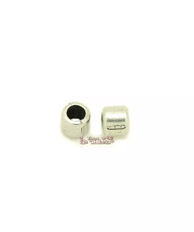 Tubo 5x5mm, Agujero 3mm Plateado