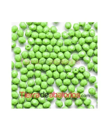 Facetada 4mm Verde Opaco Facetada 4mm Verde Opaco