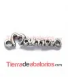 Conector Curvado Mamá 38x10mm, Plata Vieja