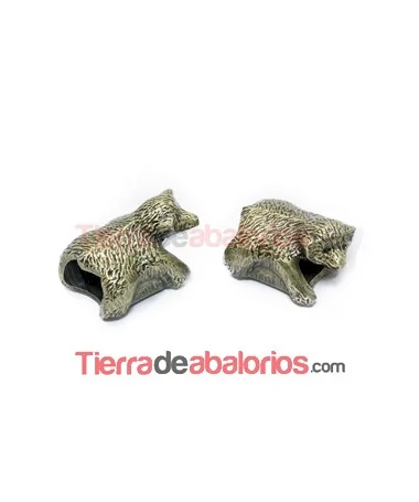 Entrepieza Regaliz Oso 25x19mm Agujero 11x8mm, Oro Viejo