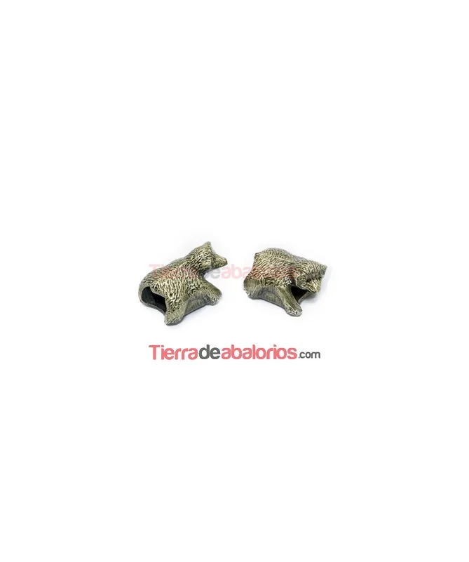 Entrepieza Regaliz Oso 25x19mm Agujero 11x8mm, Oro Viejo