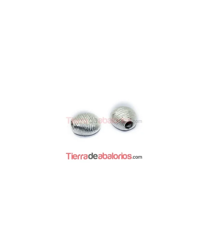 Terminal Rayado 17x15mm Agujero 5mm, Plateado