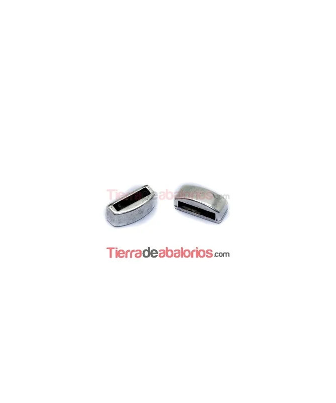 Separador Curvo 15x6mm Agujero 10x2,5mm, Plateado