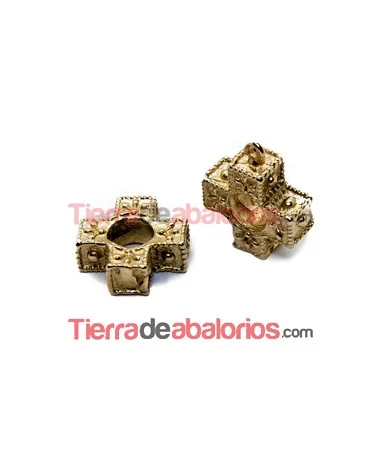 Colgante Cruz 26x22mm con Anilla, Dorado