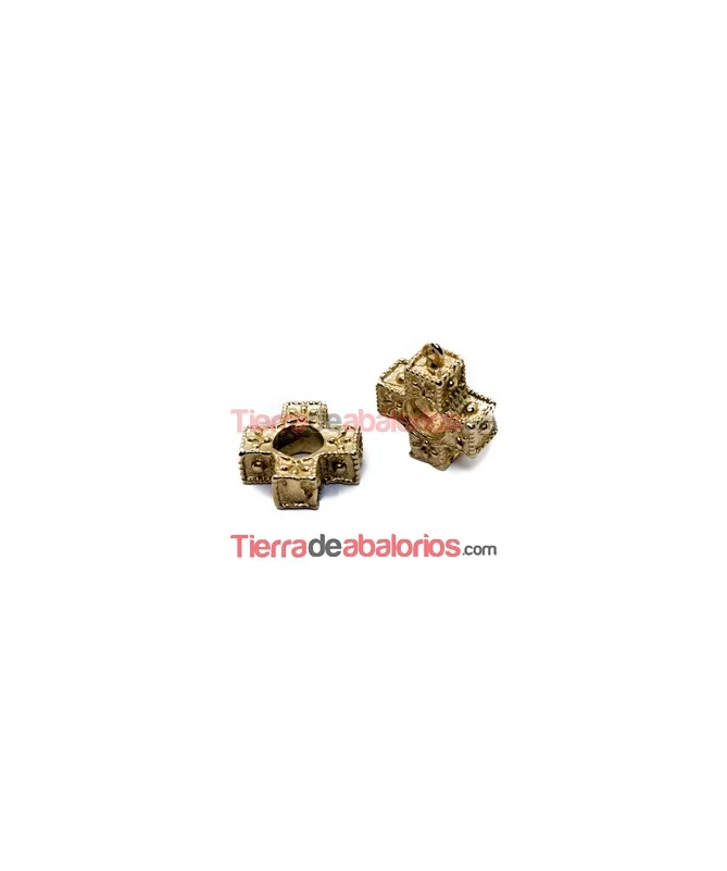 Colgante Cruz 26x22mm con Anilla, Dorado