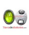 Centro para Pulsera Oval 39x31mm con Resina Verde