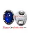 Centro para Pulsera Oval 39x31mm con Resina Azul