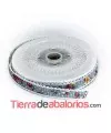 Grosgrain 15mm Gris con Lunares, Estampado Flores