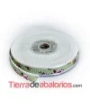 Grosgrain 15mm Verde con Lunares, Estampado Flores