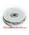 Grosgrain 15mm Verde con Lunares, Estampado Flores