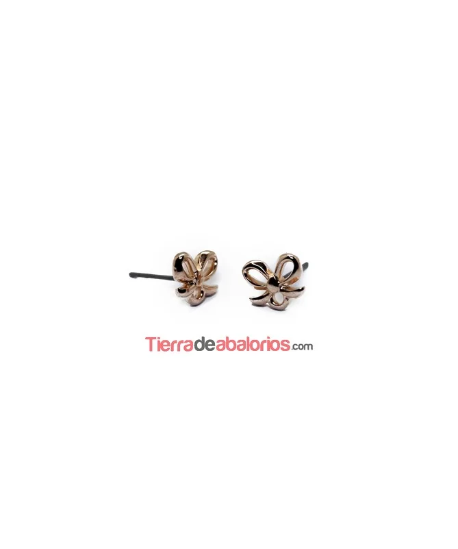 Pendiente Lazo 7,5x9mm, Oro Rosa