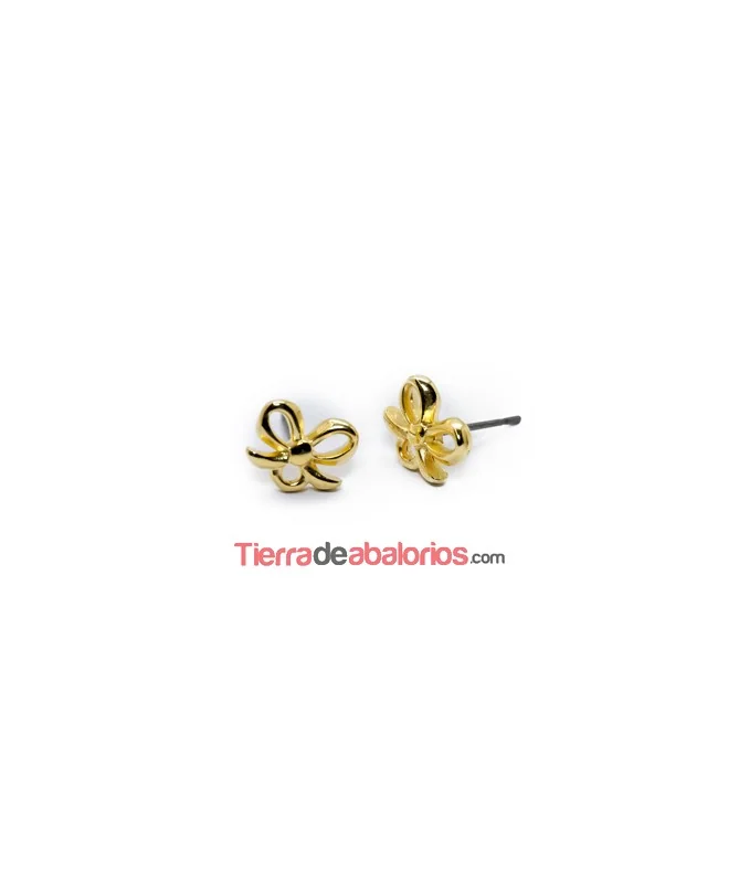 Pendiente Lazo 7,5x9mm, Dorado